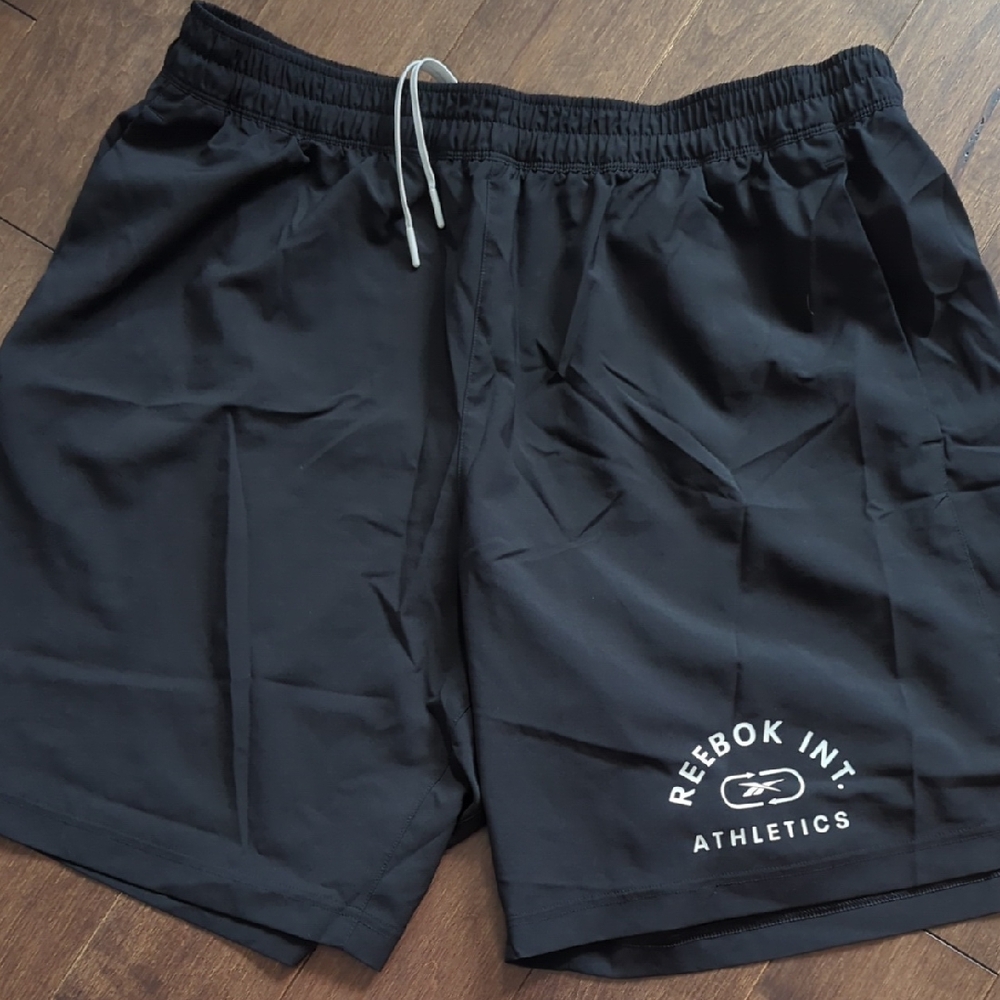 Reebok Black Athletic Shorts with Elastic Waistband